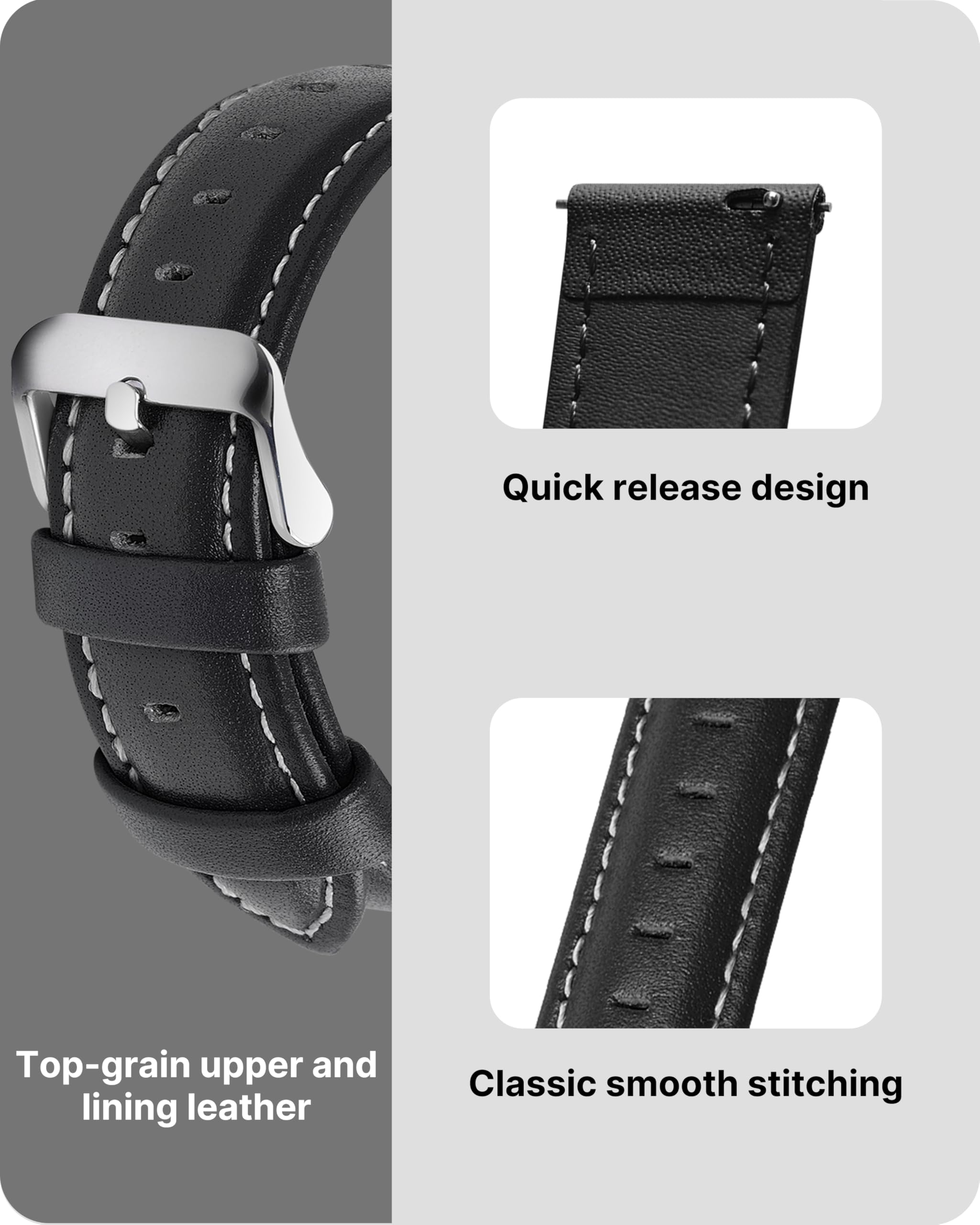 Fullmosa 22mm Leather Watch Bands compatible with Samsung galaxy Watch 46mm,galaxy Watch 3 45mm,gear S3 Frontierclassic,Huawei W
