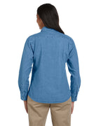 Ladies 65 oz Long-Sleeve Denim Shirt - DARK DENIM - S(D0102H7NV7T)