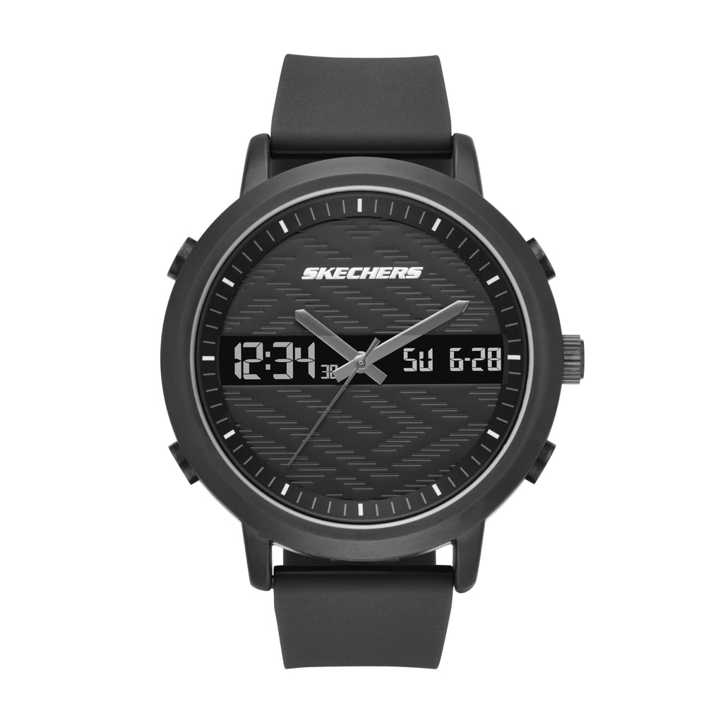 Skechers Men's Lawndale Analog-Digital Chronograph Watch, Color: Black (Model: SR5071)