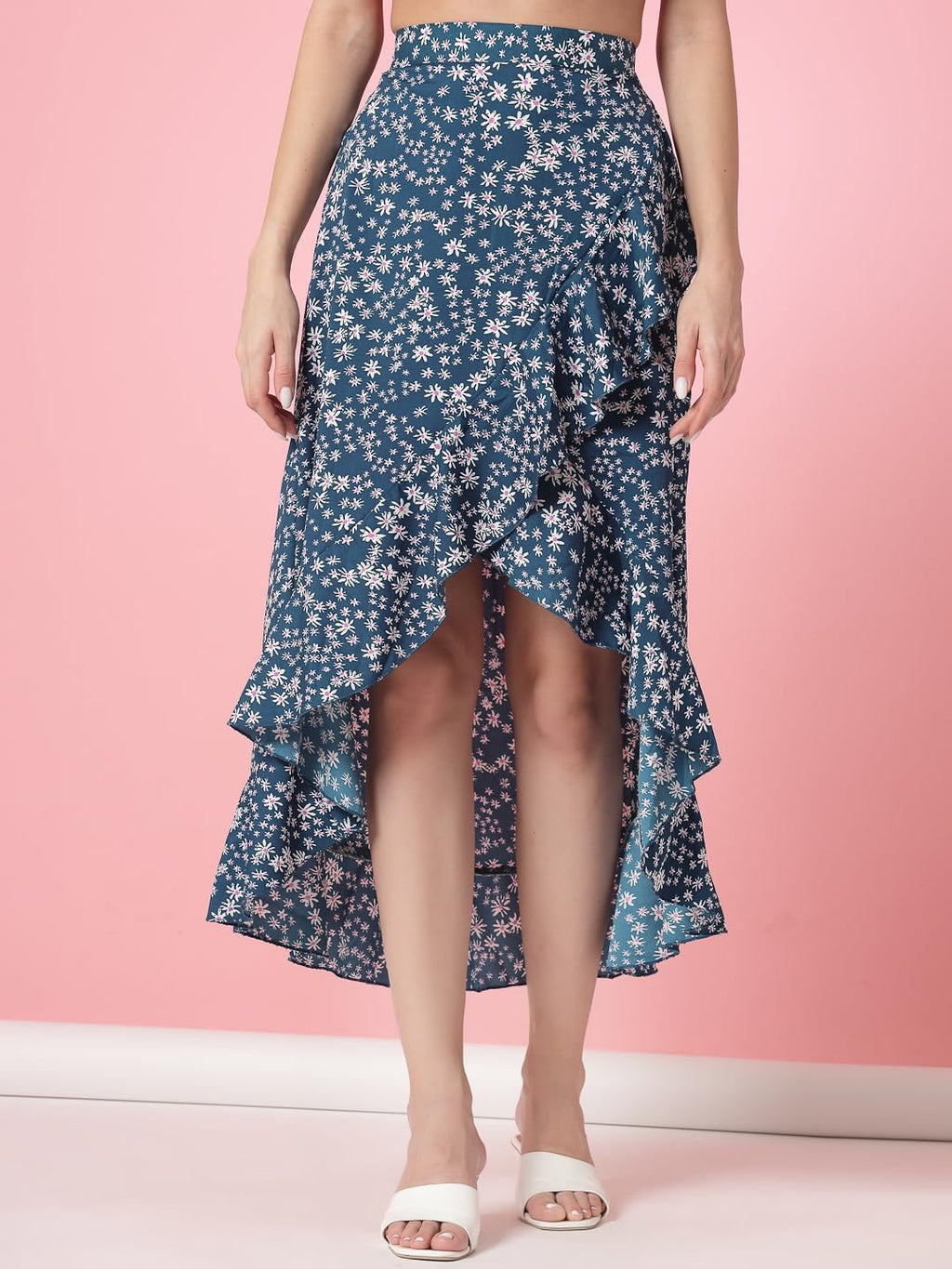 OOMPH! Long Skirts for Women Blue - msk056