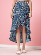 OOMPH! Long Skirts for Women Blue - msk056