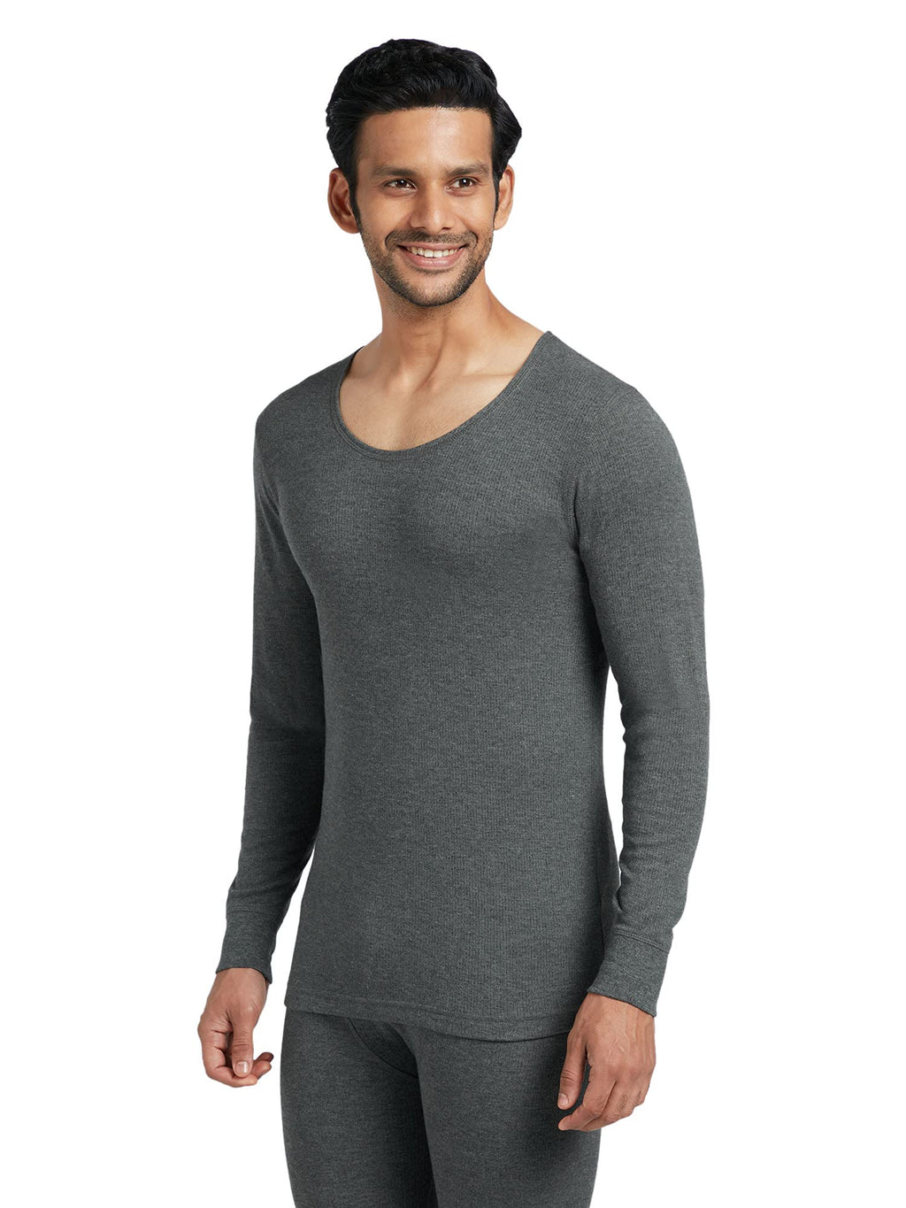 XYXX Mens Thermal Vest | Antibacterial, Skin Friendly with Superior Heat Retention | Slim Fit Full Sleeve Solid Alpine IntelliH