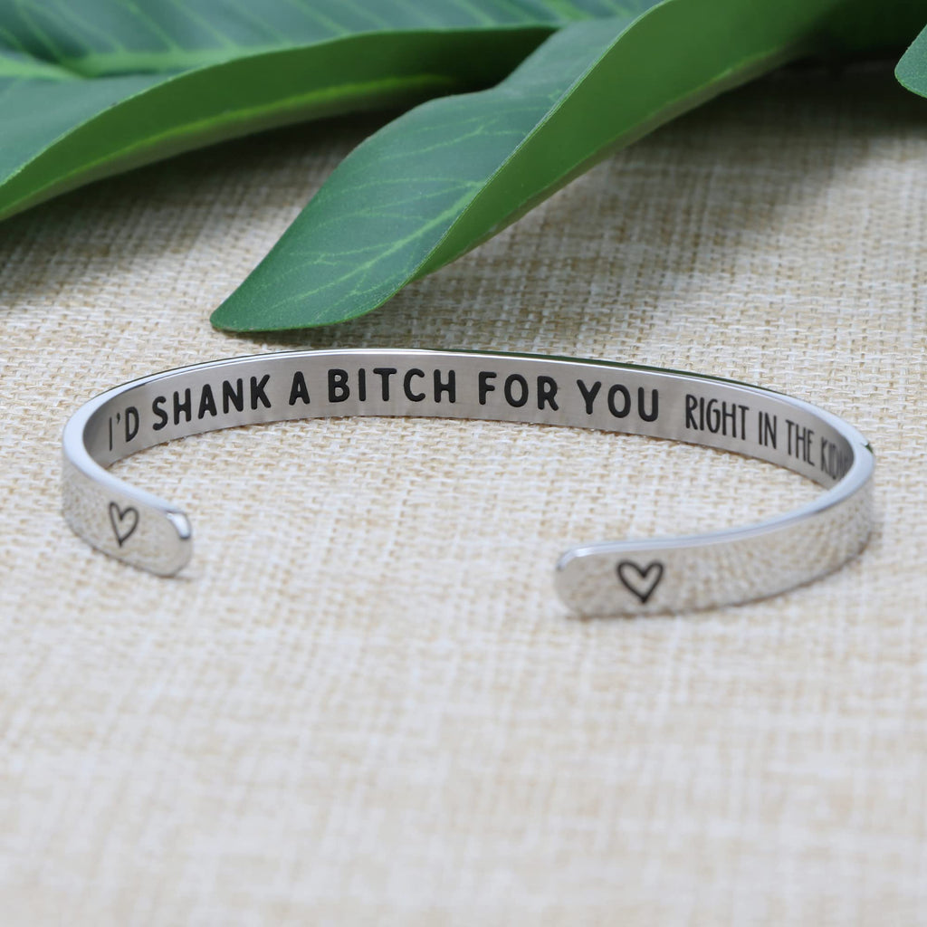 JoycuFF Best Friends Gifts for Her Women Inspirational Bracelets for Friends Friendship Stainless Steel Cuff Birthday Christmas