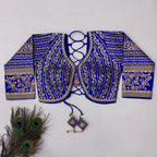 Pujia Mills Womens Heavy Embroidery Coding with Sequins Work 3/4 Sleeves Fancy Readymade Saree Blouse