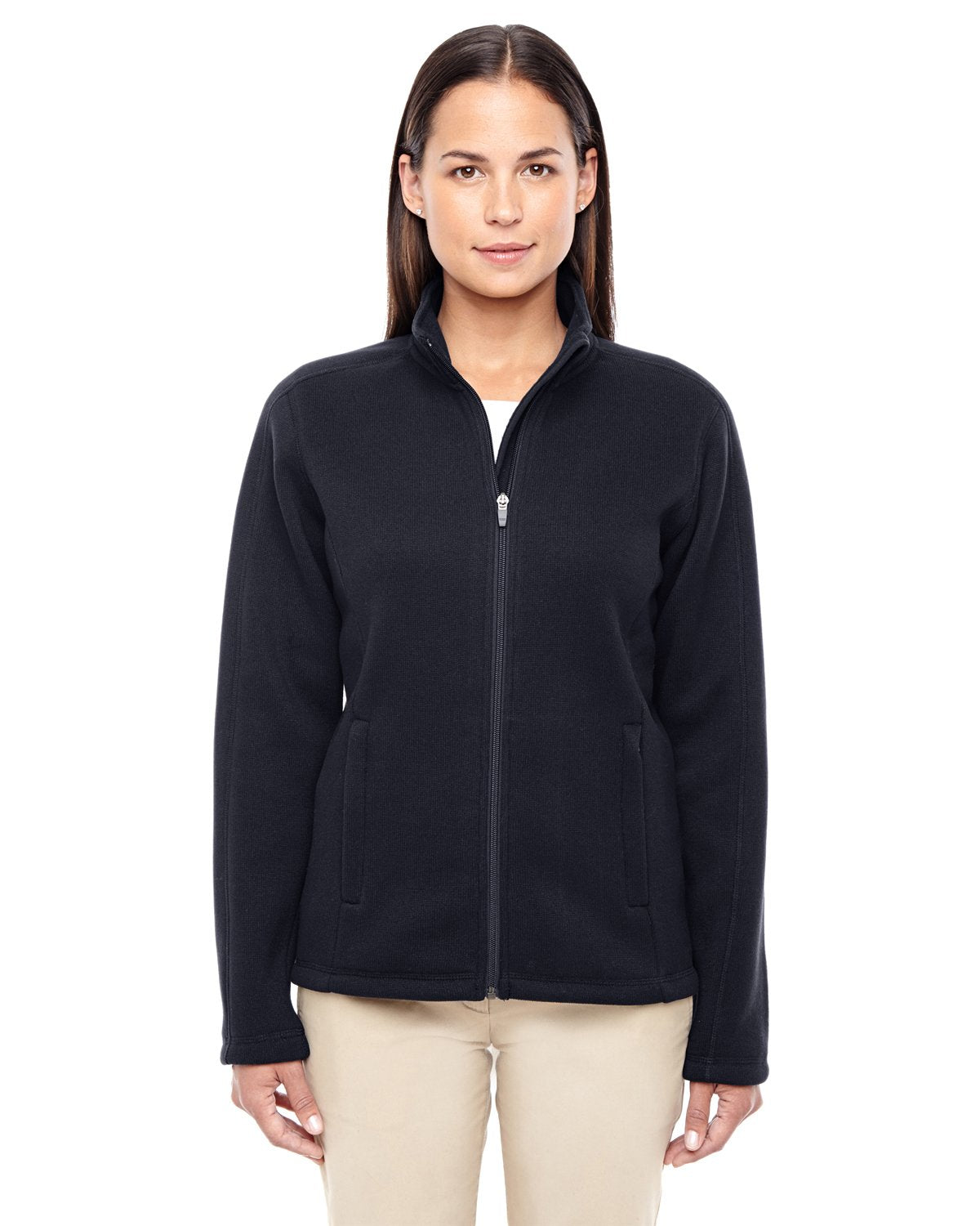 Ladies Bristol Full-Zip Sweater Fleece Jacket - gREY HEATHER - XS(D0102H763DX)