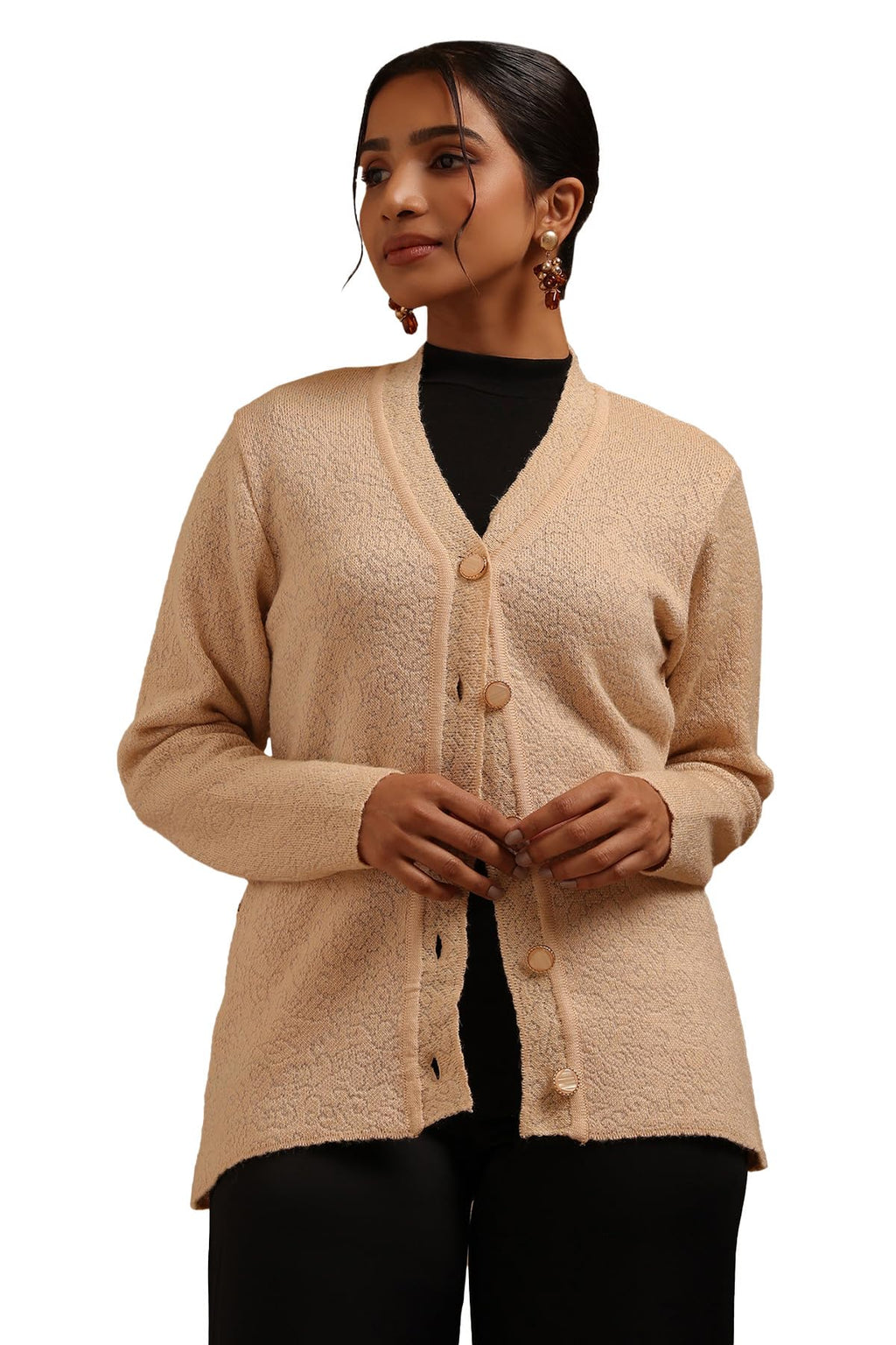 Soch Women Acrylic Knitted Winter Cardigan