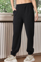 Women Casual Bright Black Solid Women Joggers