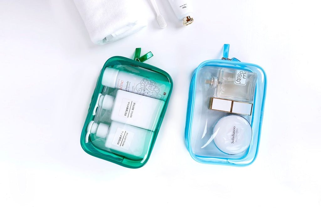 Clear Pouch Small, Clear Makeup Bag, 6.6x2.3x4.7 Size TSA Approved Toiletry Bag, Clear Travel Bags for Toiletries, Clear Cosmeti