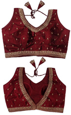 Pujia Mills WomenS Indian Ethnic Wear Designer Golden Zari Embroidery With Sequence Work V Neck Sleeveless Readymade Worked Sar