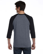 Unisex 34-Sleeve Baseball T-Shirt - gRY cHR BLK TRB - S(D0102H7WgQT)