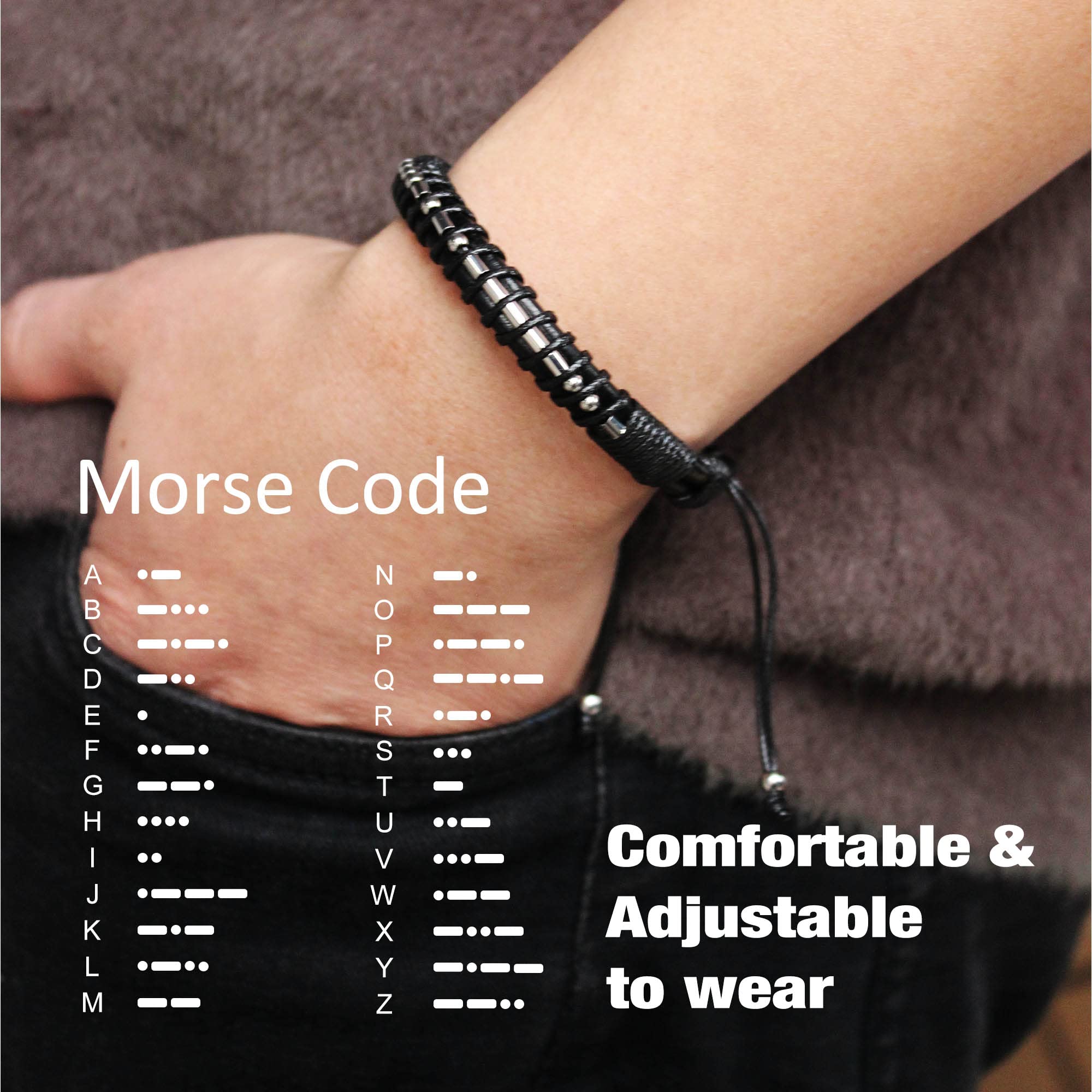 Btysun Inspirational Gifts for Men Morse Code Bracelets Mens Bracelets Birthday Annivesary Gifts for Him Graduation Christmas Ad