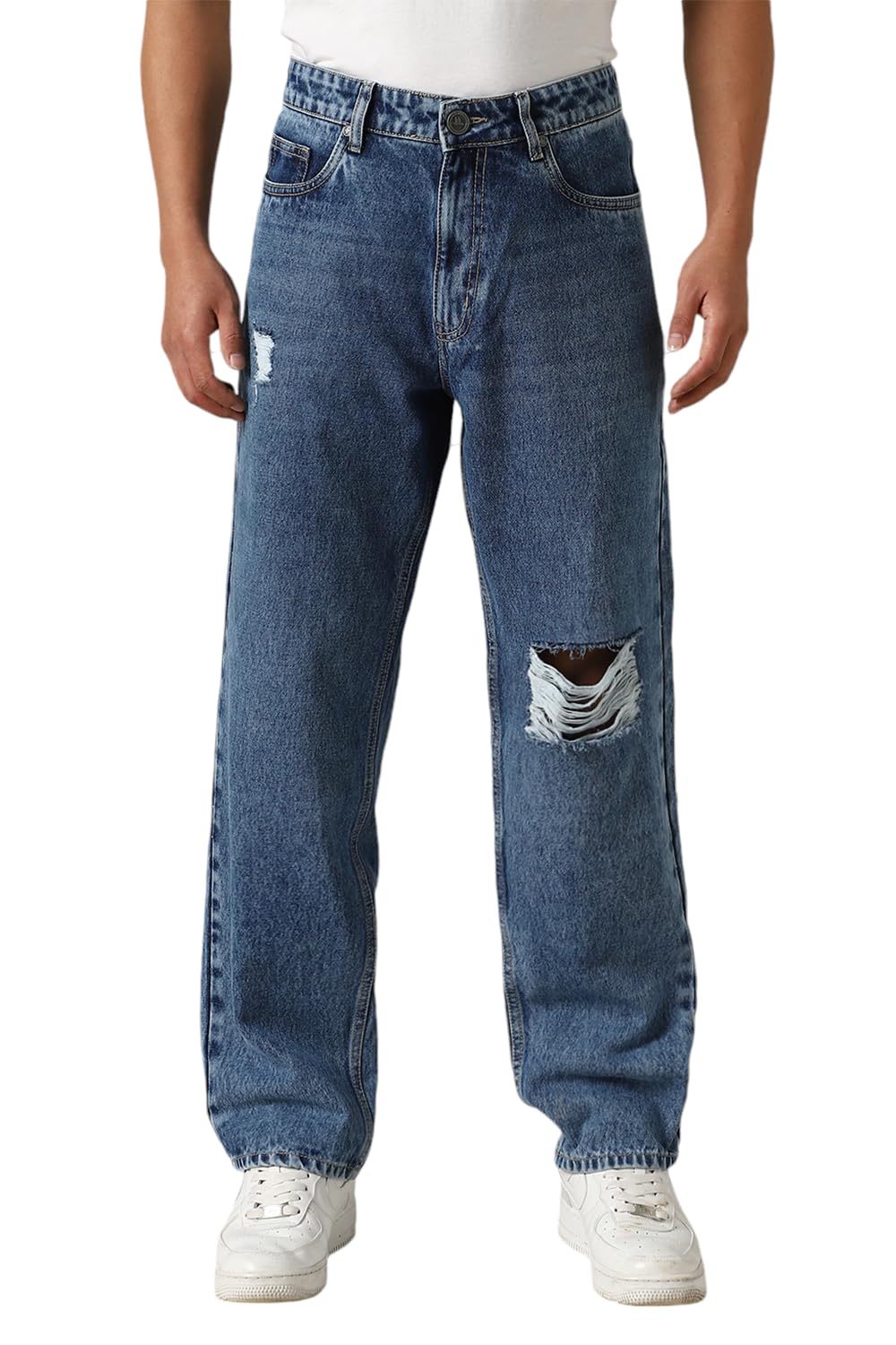 Hubberholme Men Cotton Washed Relaxed Fit Mid-Rise Jeans