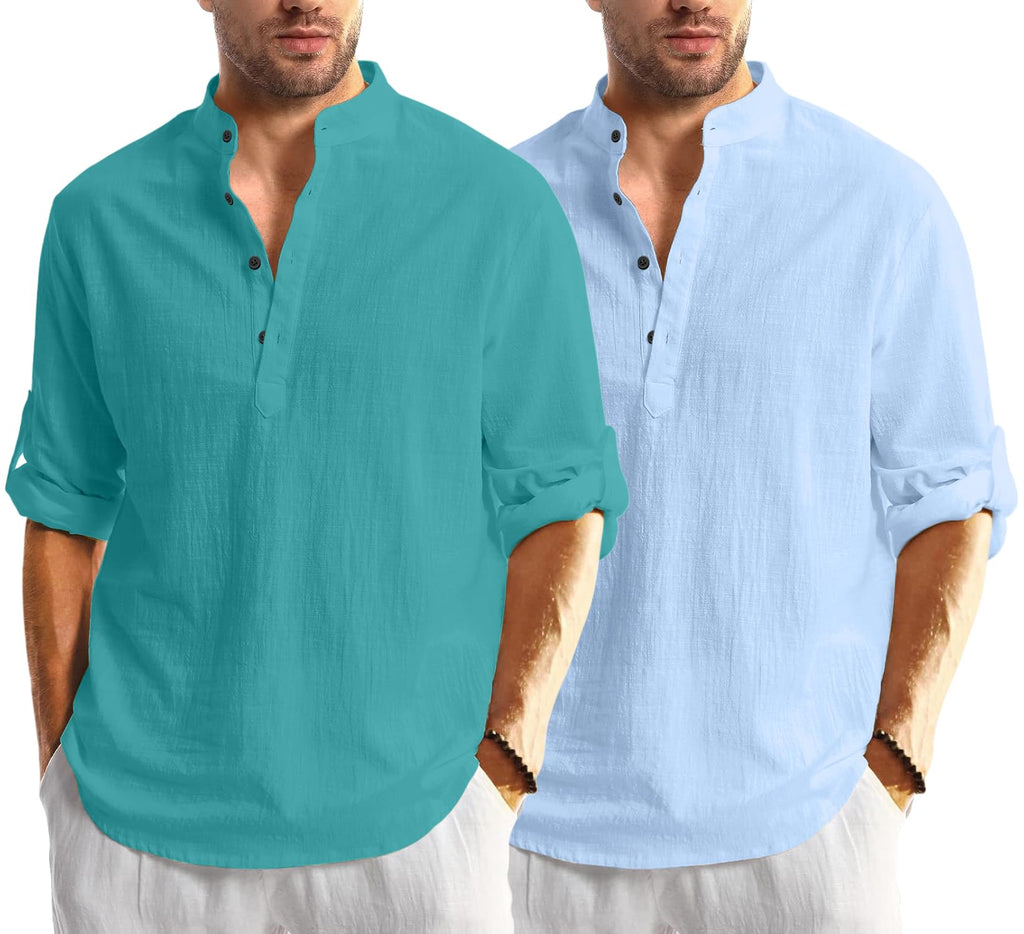 Zartha MenS Regular Fit Solid Pattern Cotton Blend Kurta With Spread Collar Long Sleeve And Standard Length | Shirt For Man