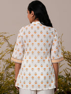Libas WomenS Pure Cotton Printed Straight Kurtis (26866_White