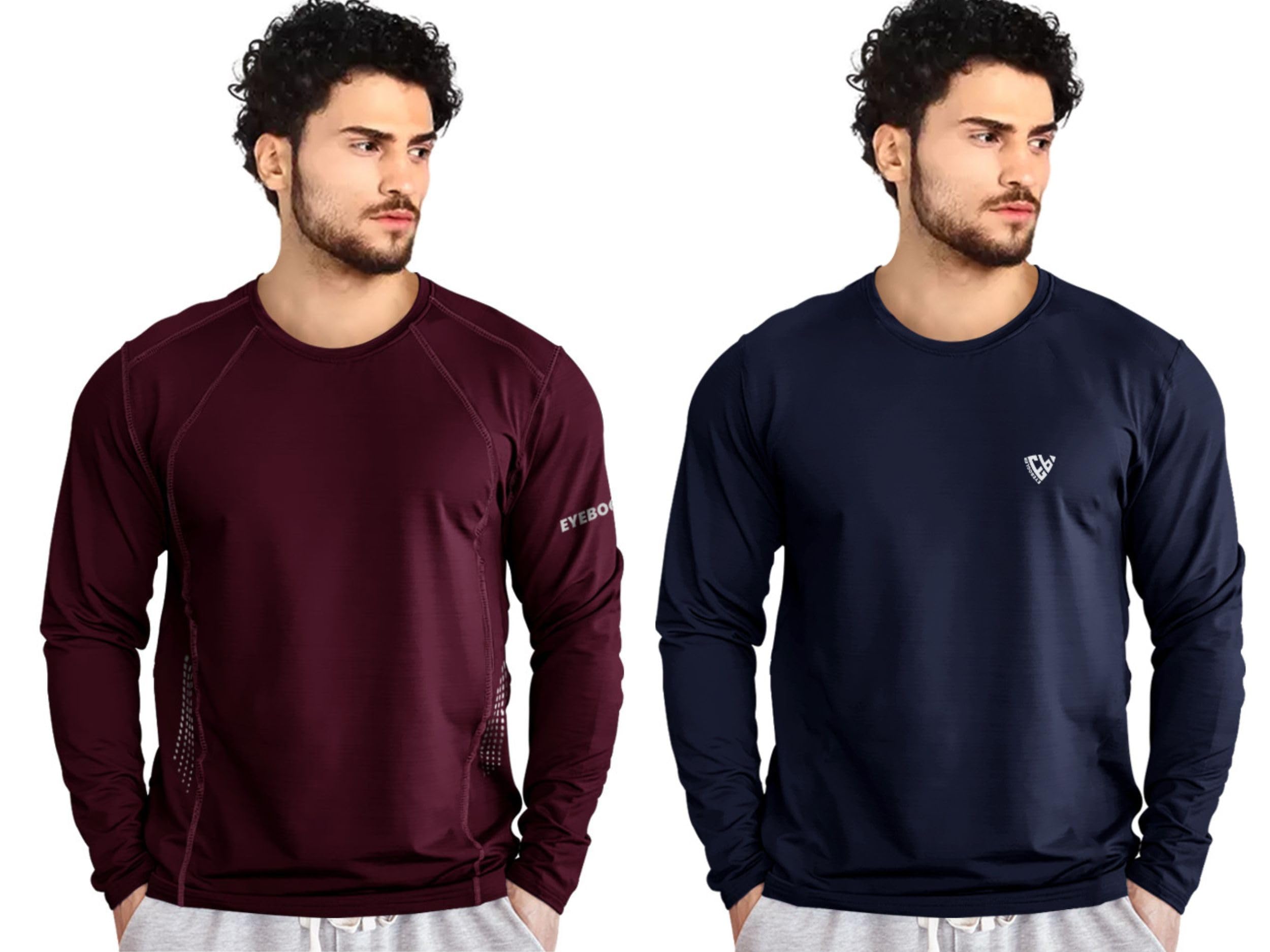 Noble Monk MenS Regular Fit T Shirt (Combo Pack Of 2) |Full Sleeves |Round Neck |Casual Tshirt For Men