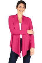 Simlu Fuchsia Cardigans for Women, Fuchsia Cardigan Plus Size and Reg, Fuchsia Lightweight Sweater Cardigan, 3X-Large