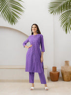 Ishin Schiffli Straight Kurta With Pants