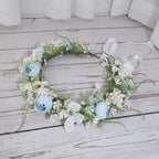 Floral Fall Camellia Flower Crown Rose Headpiece Wedding Bridal Flower Girl Halo Maternity Photo Props FL-03 (Ivory)