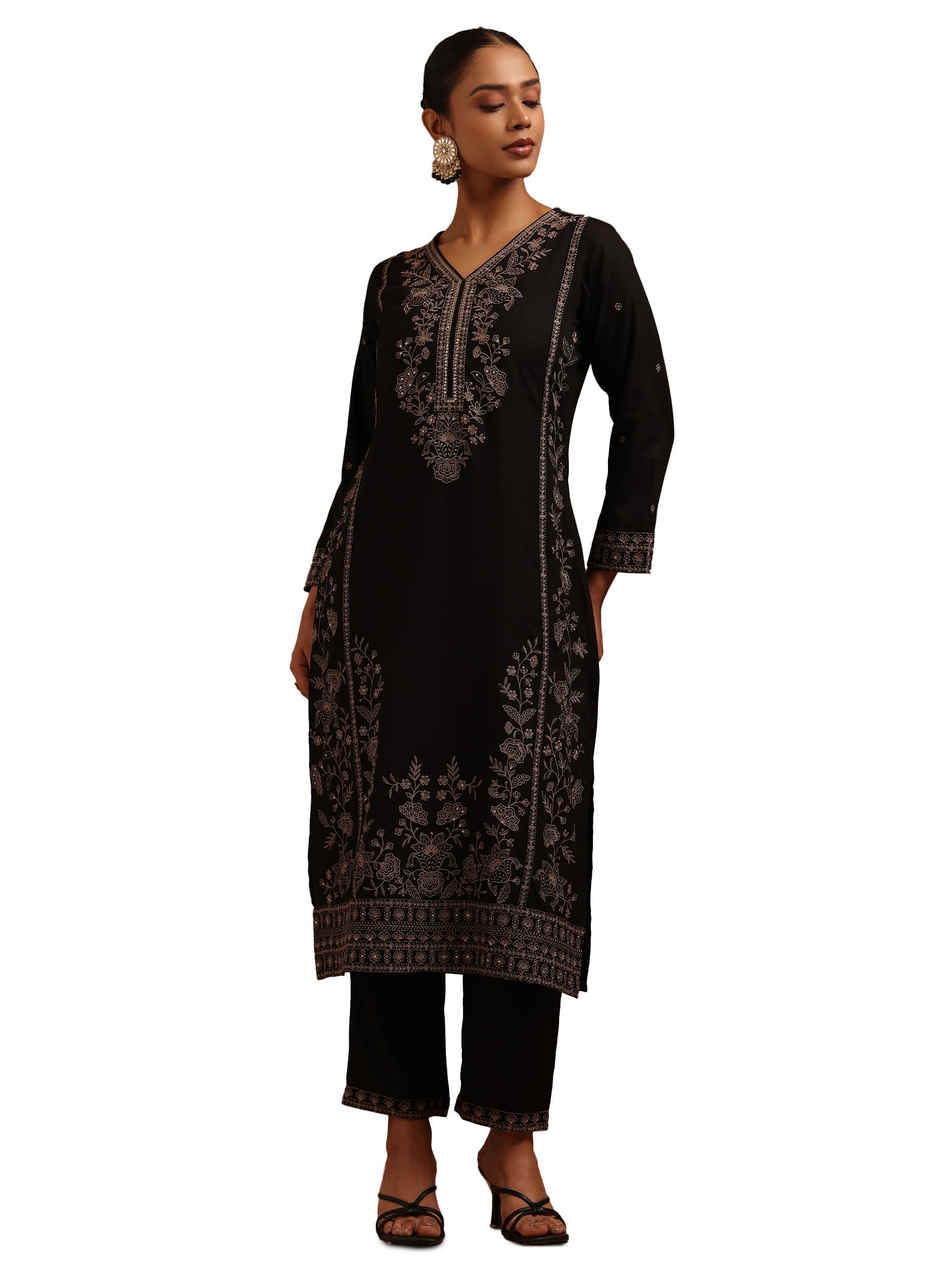 Soch Women Rayon Embroidered Kurta Set with Sequins