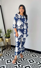 Nermosa Printed Straight Kurta Set For Women | Kurta Pant Set Office Wear | Co-Ord Set |