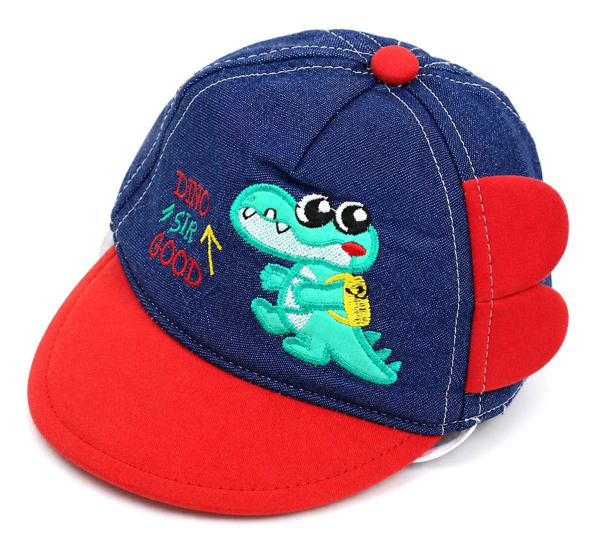 Bold N Elegant Cartoon Denim Cap For 16 Months Infant Baby Boy Girl | Cute Cartoon Hat Summer Cap For Children (Red  Navy) 0-6
