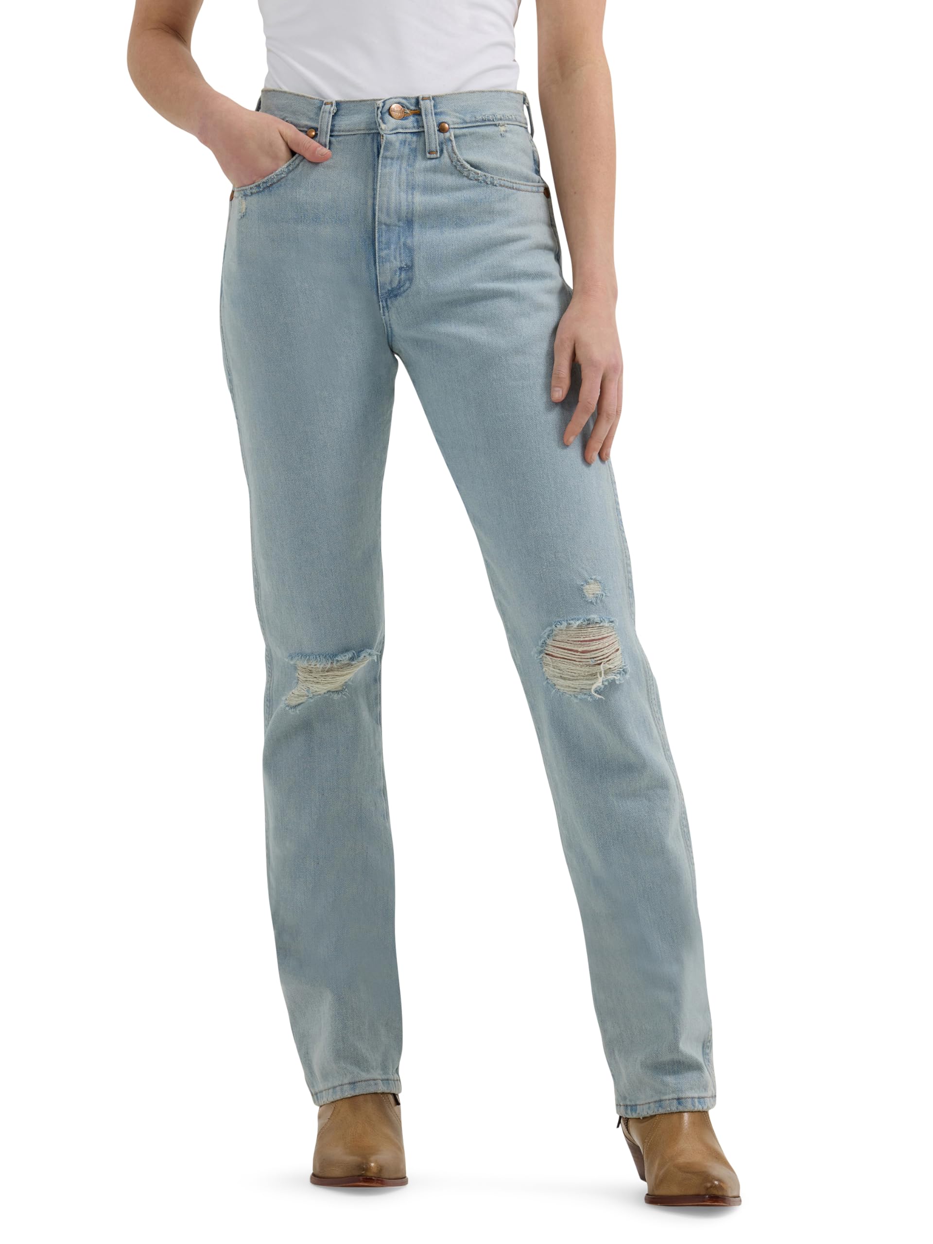 Wrangler Women's Cowboy Cut High Rise Slim Fit Tapered Leg Jean, Vintage