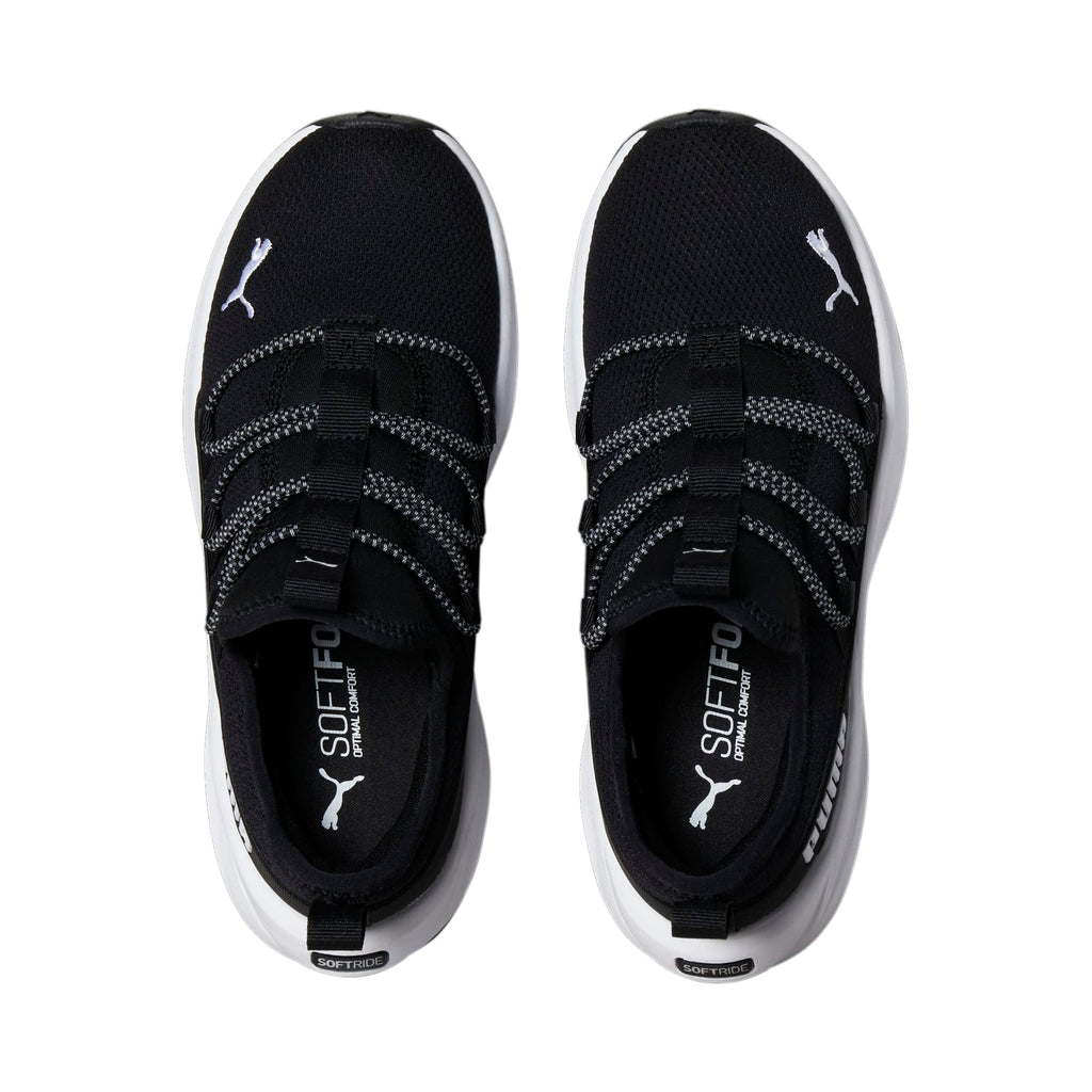 PUMA One4All Slip On Sneaker, Black White, 12.5 US Unisex Little Kid