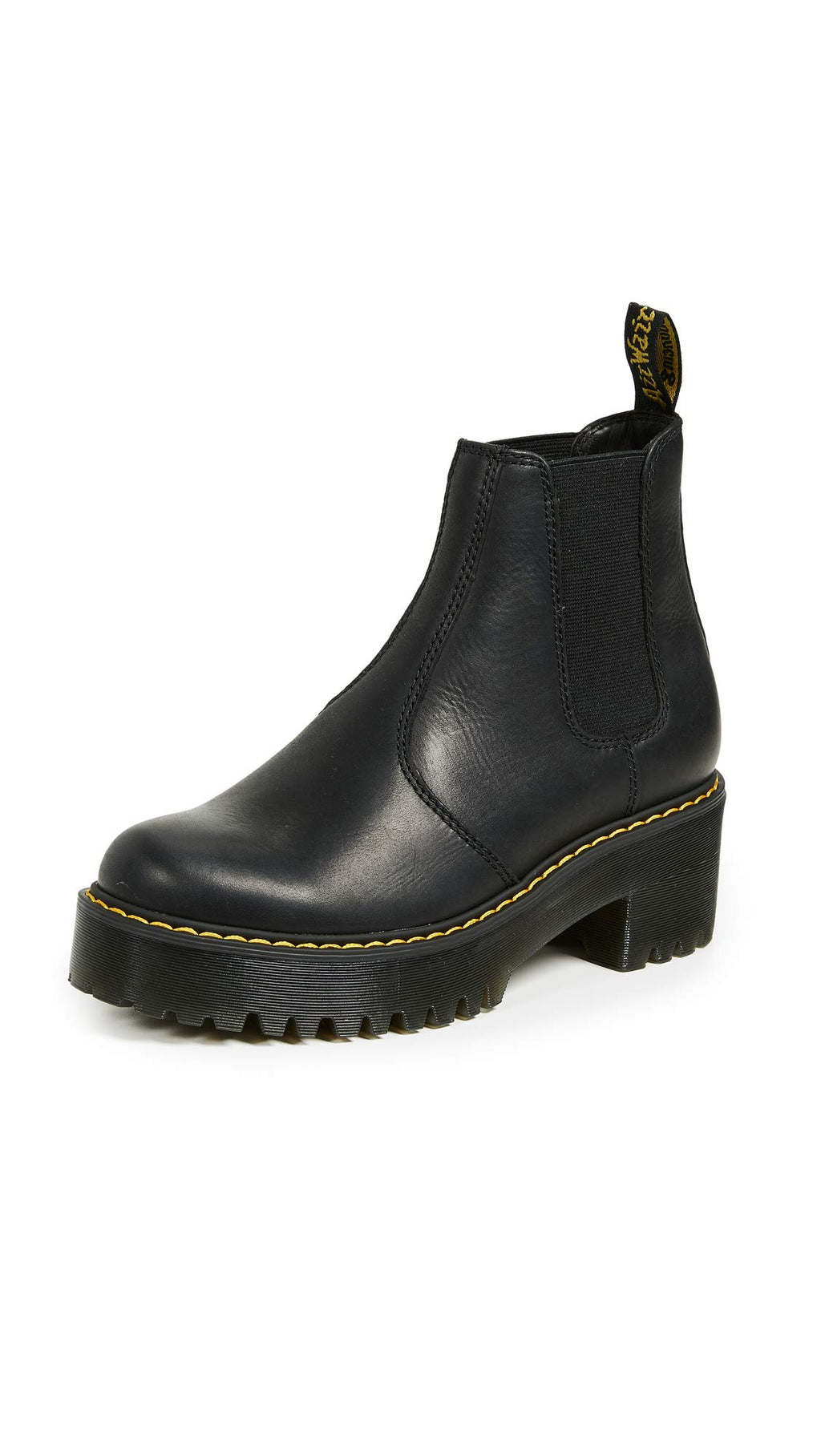 Dr. Martens Women's Rometty Chelsea Boot, Black Burnished Wyoming, 8