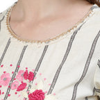 Ishin Womens Pure Cotton Embroidered A-Line Kurta Suit Set With Dupatta & Pants Dhkpldpnk-13044_M_Off White