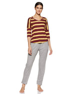 Clovia Cotton Womens Sleepwear Pajama Set (Ls0496P09_Red_Medium)
