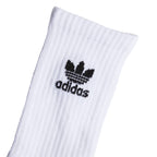 adidas Originals Kids-Boy's/Girl's Trefoil Cushioned Crew Socks (6-Pair), White/Black, Large
