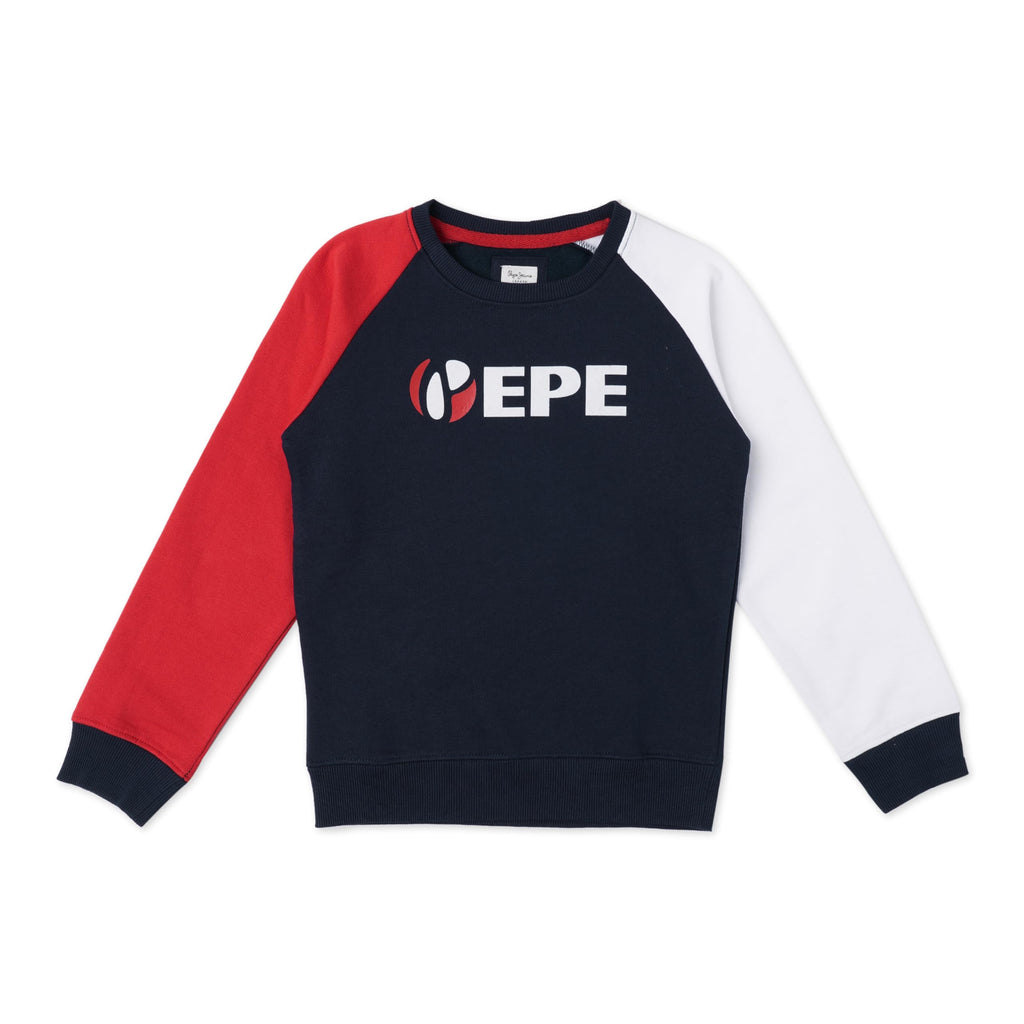 Pepe Jeans Boys Regular Fit Round Neck Sweatshirt Navy
