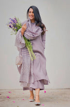 ANNI DESIGNER Womens Rayon Blend Straight Printed Kurta with Pant & Dupatta (Purika Purple_L_Purple_Large)