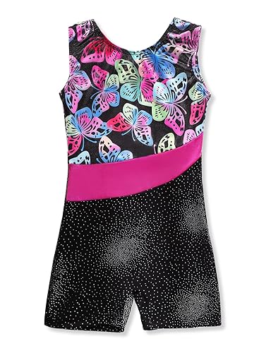 HOZIY Gymnastics Leotards for Girls Kids Child 5t Size 5-6 Years Old Shiny Butterflies