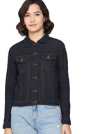 Kotty Blue Full Sleeve Solid Women Jacket (Blue,34)