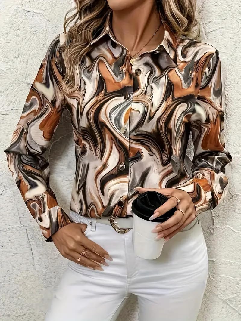 Indoprimo Satin Printed Stylish Shirt For Women