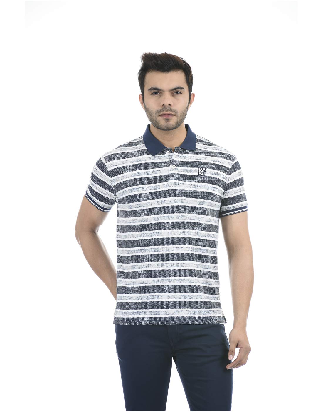 Pepe Jeans MenS Striped Regular T-Shirt (Pm541470559Xxl_Dark Denim Navy Blue)