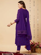 ANNI DESIGNER Womens Rayon Viscose Printed Straight Kurta with Pant & Dupatta (Nov Begani-VKS01_XL_Begani_X-Large)