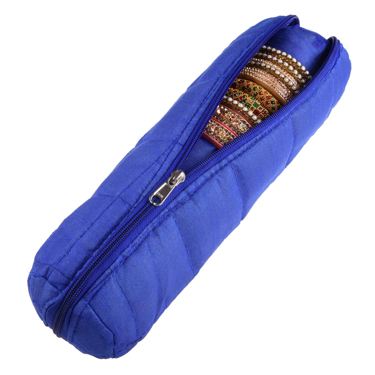 Kuber Industries Single Rod Bangle Box | Polyester Watch Organizer for Small Jewellery | Travelling Bracelets Organizer with Zip 30-88