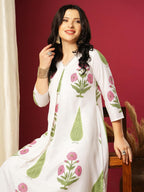 ANNI DESIGNER Women s Kurta with Trousers, white, 2XL