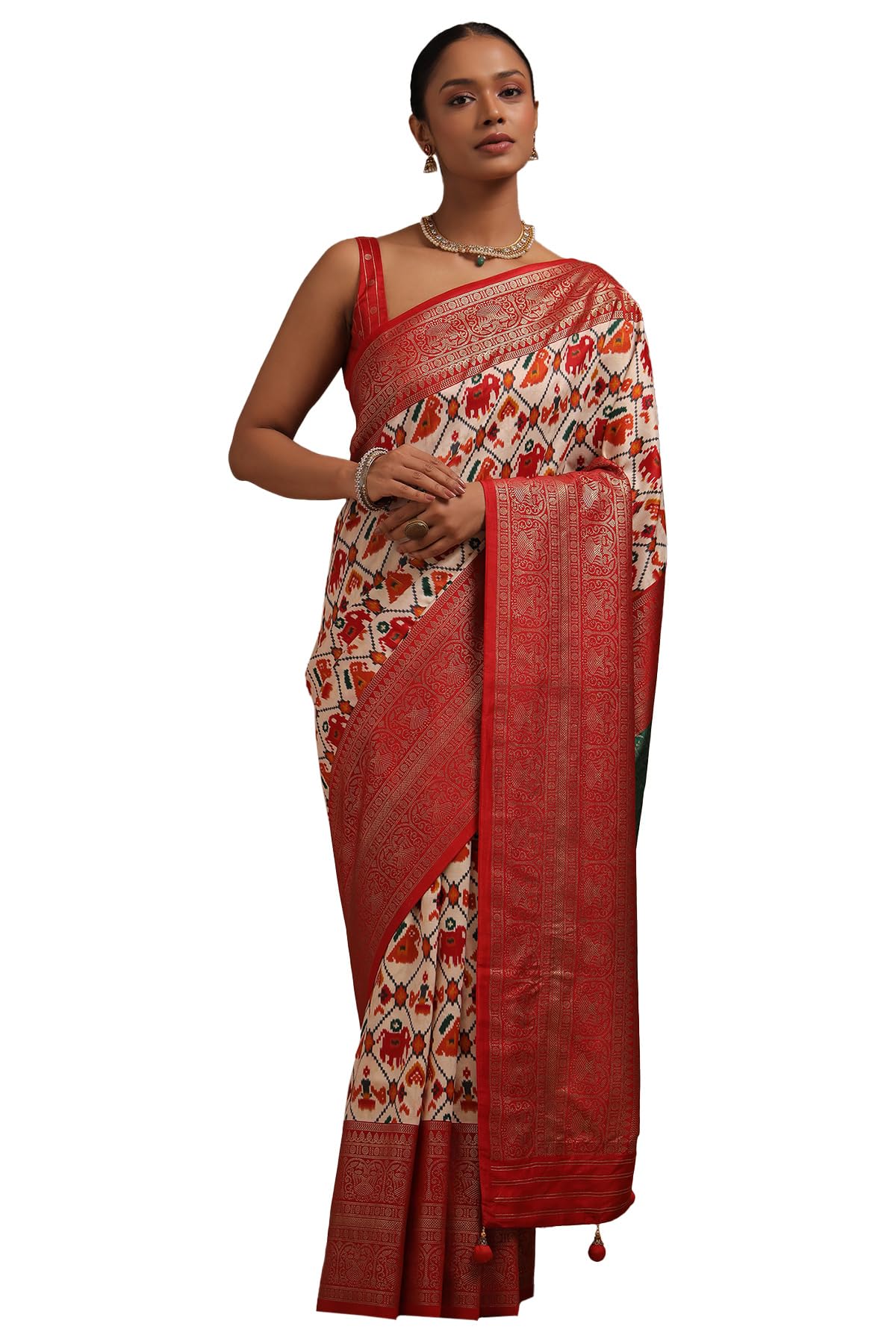 Soch Women Dola Silk Patola Print Saree