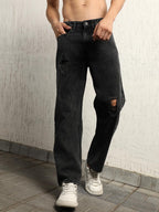 Hubberholme Men Summer Cotton Relaxed Fit Mid-Rise Jeans 5 Grey