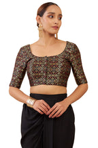 Soch Black Art Silk Blouse With Woven Designs