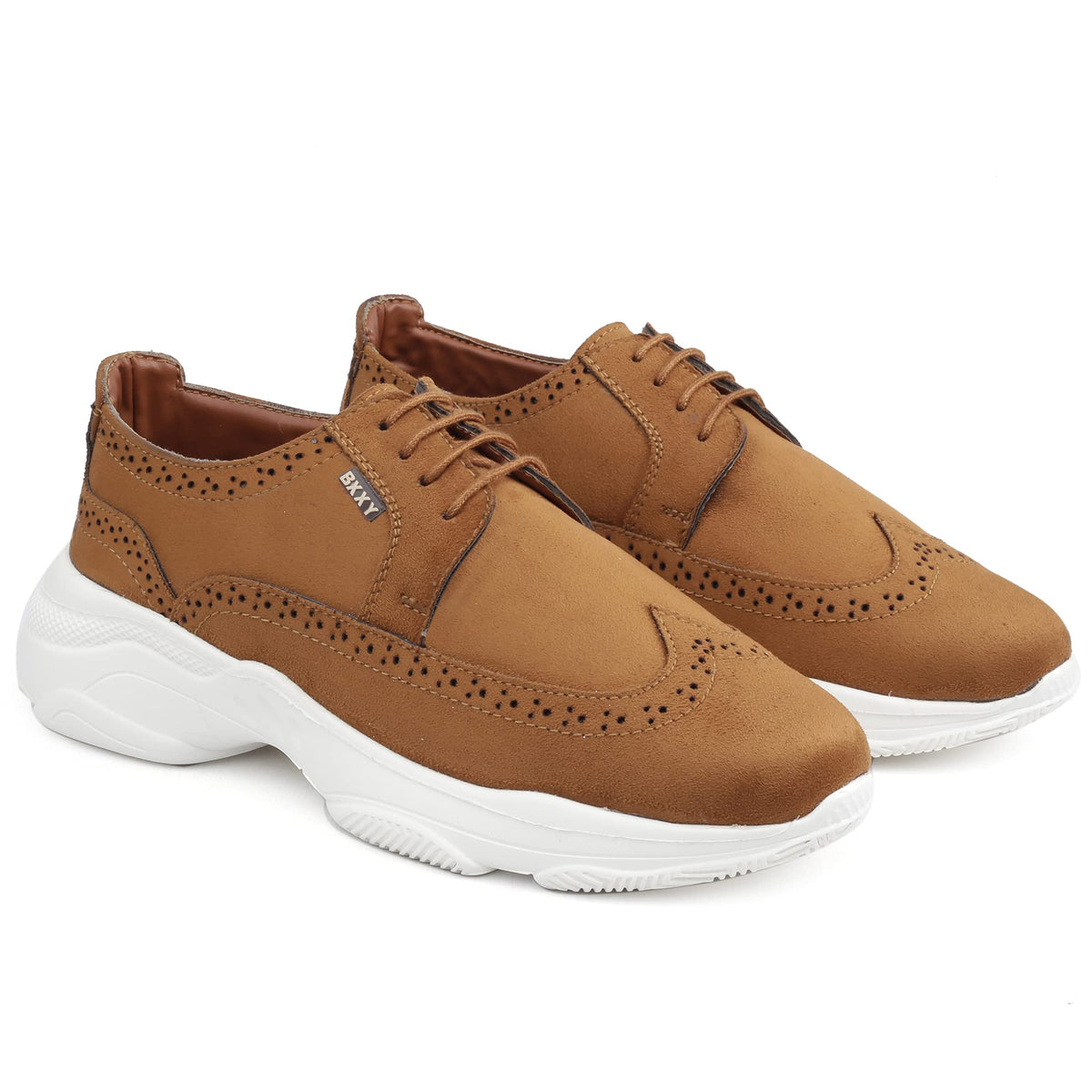 BXXY Mens British Brouges Sneakers Tan (818Tan6) 6