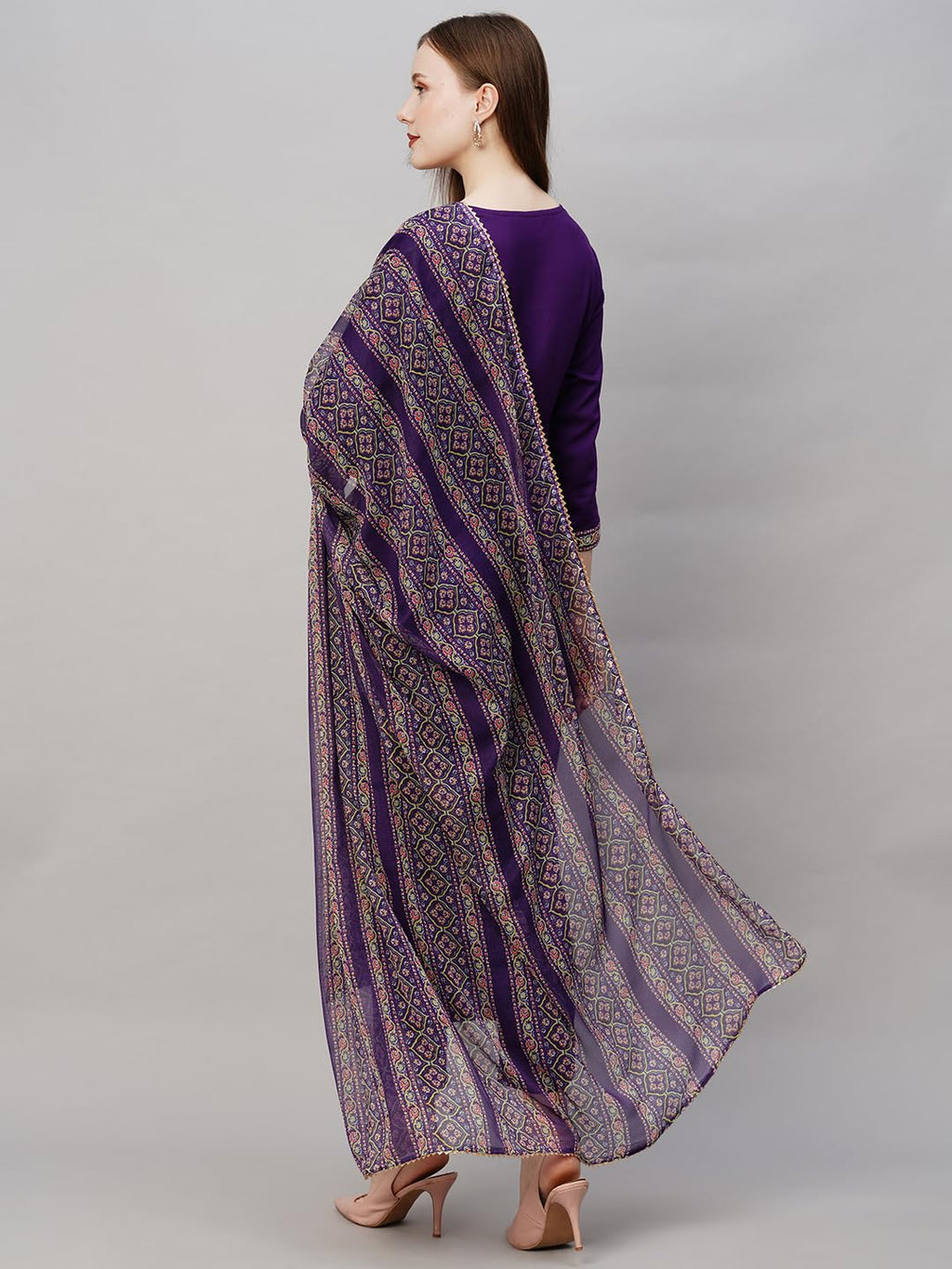 ANNI DESIGNER Womens Cotton Blend Straight Solid Kurta with Pant & Dupatta (SARU-BEGNI_XXL_Blue_XX-Large)