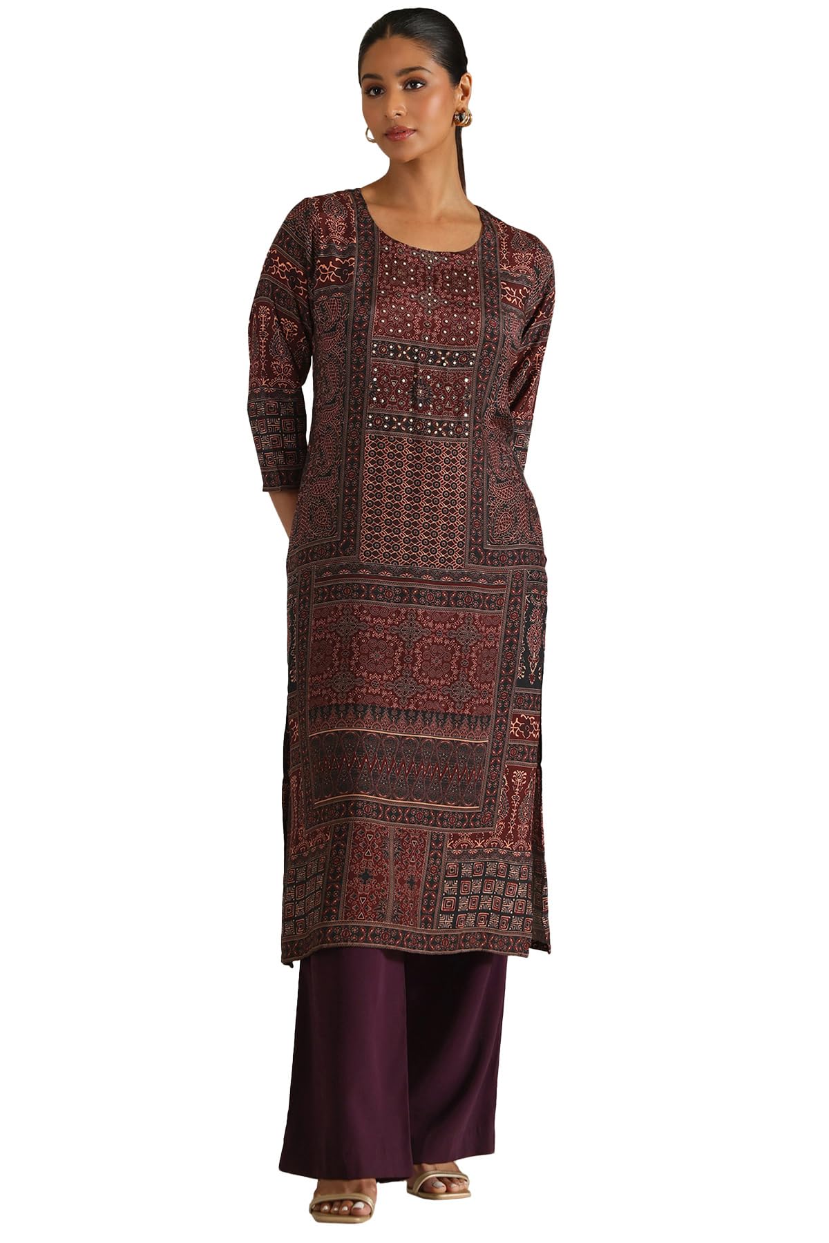 Soch Women Muslin Botanical Print Kurta with Work