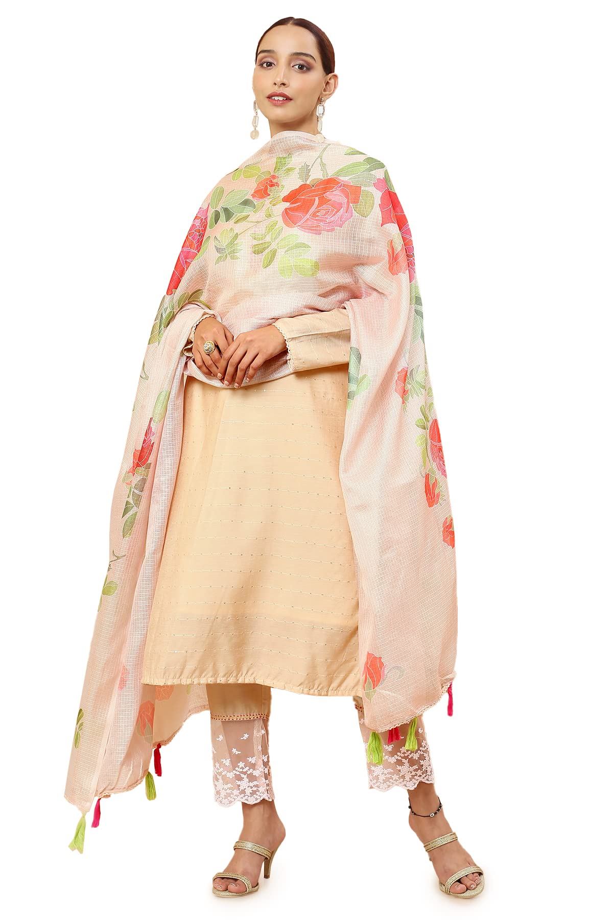 Soch Women Chanderi Striped Suit Set