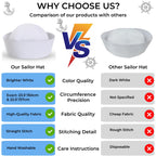CCUFO 23 White Sailor Hat Us navy hats for men Funny Party Hats Yacht Hat1 2 Pcs