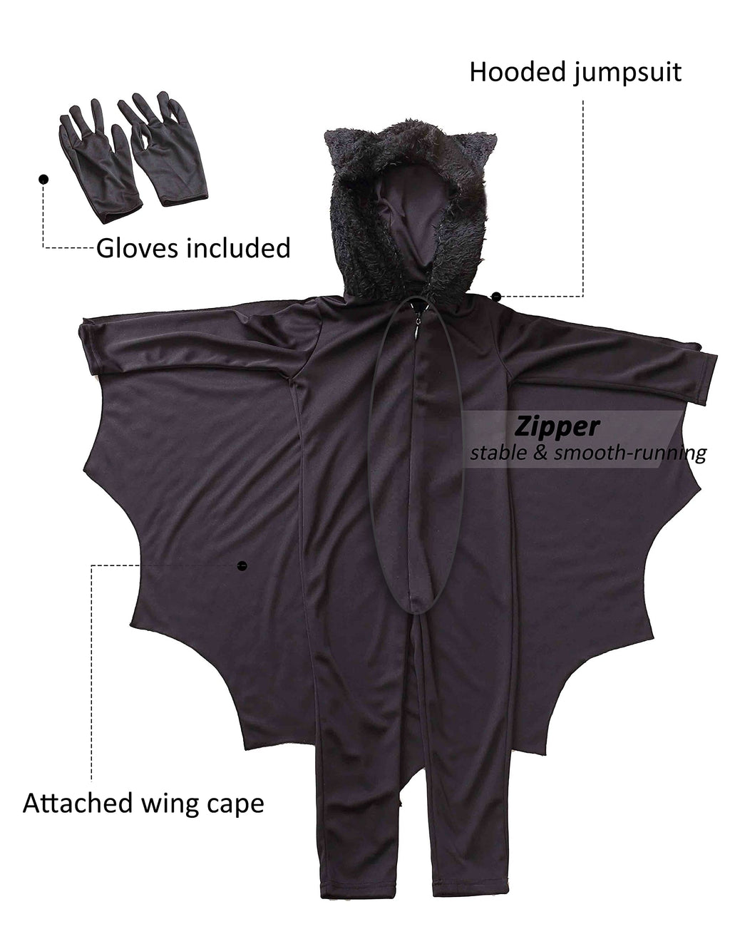Seawhisper Bat Costume for Kids Girls Boys Toddler Wings Halloween Costumes 8 10 4 5 6 7 12 14