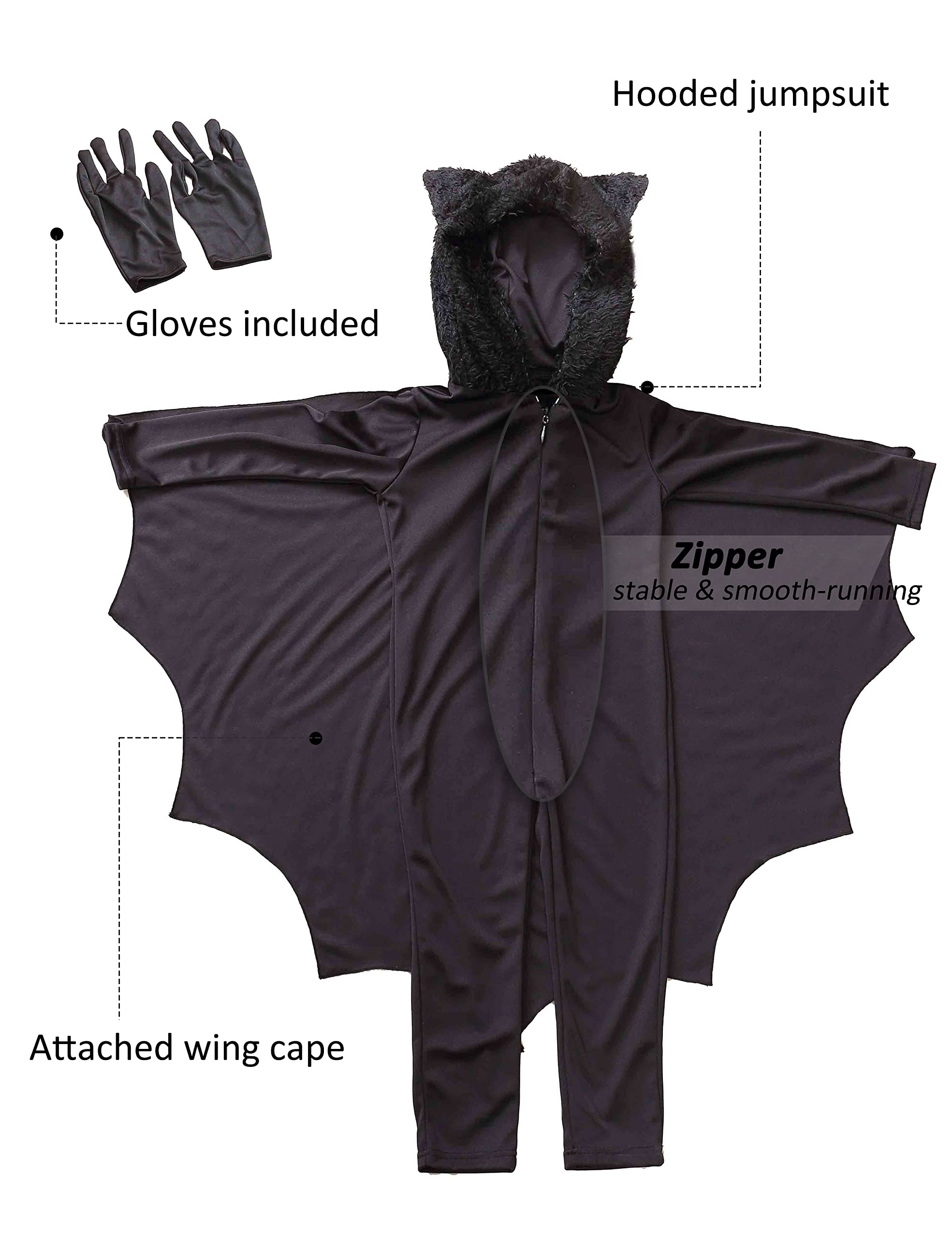 Seawhisper Bat Costume for Kids Girls Boys Toddler Wings Halloween Costumes 8 10 4 5 6 7 12 14